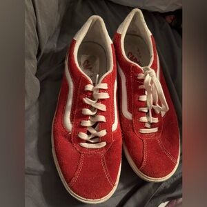 Vans Red and White Classic Sneakers
